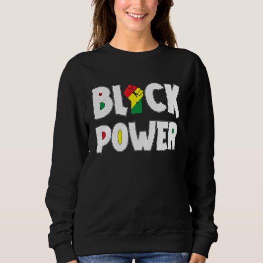 Black Power African American Fist Raised Fist Blac スウェットシャツ (正面)