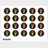 Black Power Fist Pan African Flag Raised Pride ラウンドシール (シート)