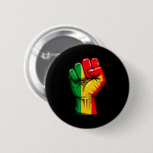 Black Power Fist Pan African Flag Raised Pride  缶バッジ (正面&裏面)