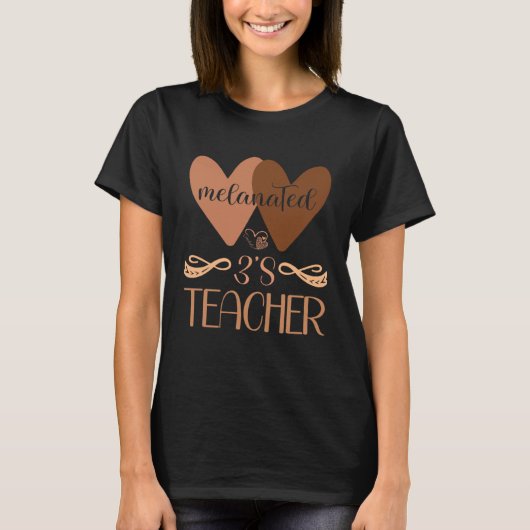 Black Preschool 3 s Daycare Teacher Black History Tシャツ (正面)