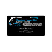 Black Pressure Wash Power Cleaning Service ラベル (正面)