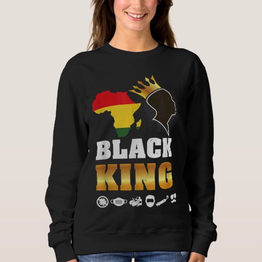 Black Pride King Definition  African Plus Size Gra スウェットシャツ (正面)