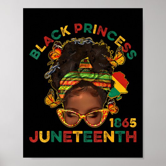 Black Princes Juneteenth 1865 History Month Melani ポスター (正面)