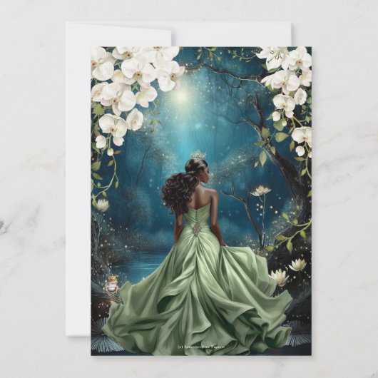 Black Princess and Frog Enchanted Forest Sweet 16 招待状 (裏面)