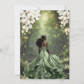 Black Princess and Frog Sage Green Dress Sweet 16 セーブザデート (裏面)