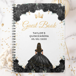 Black Princess Quinceañera Guest Book ノートブック