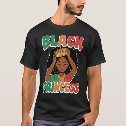 Black Princess Women African American Black Histor Tシャツ (正面)