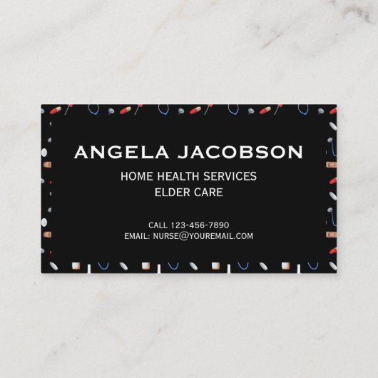 Black Professional Medical Registered Nurse 名刺 (裏面)