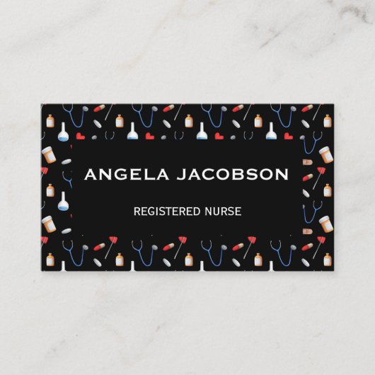 Black Professional Medical Registered Nurse 名刺 (正面)