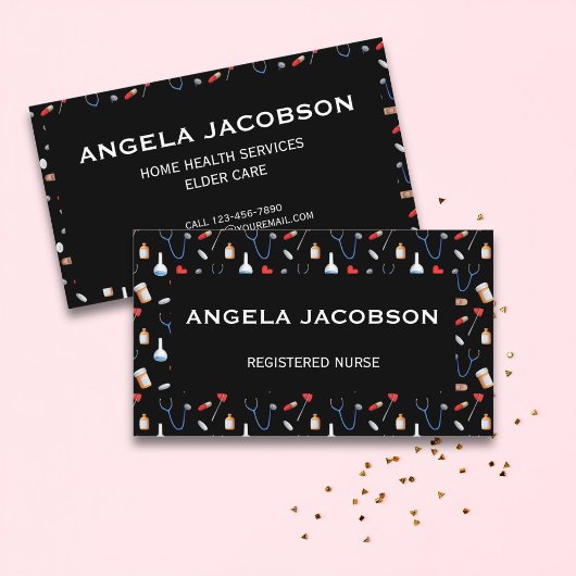 Black Professional Medical Registered Nurse 名刺