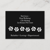 Black Professional Pet Sitter & Dog Walker  名刺 (裏面)