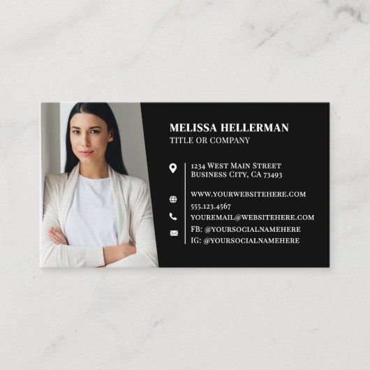 Black Professional Photo 名刺 (正面)