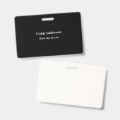 Black Professional Plain Modern Elegant バッジ (表裏)