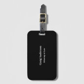 Black Professional Plain Modern Elegant ラゲッジタグ (正面縦)