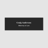 Black Professional Plain Modern Elegant 名札 (正面)