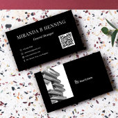 Black Professional Real Estate Agent Photo QR Code 名刺