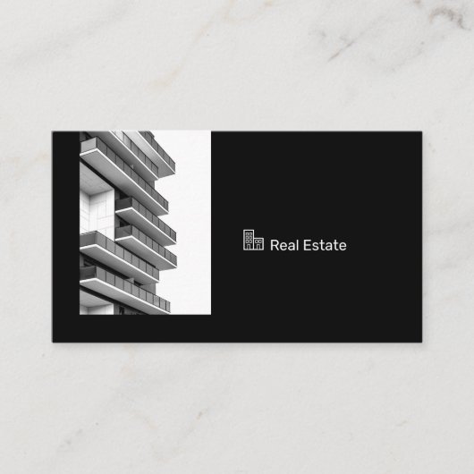 Black Professional Real Estate Agent Photo QR Code 名刺 (正面)