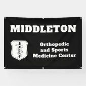 Black Promotional Business Banner with Logo 横断幕 (横)