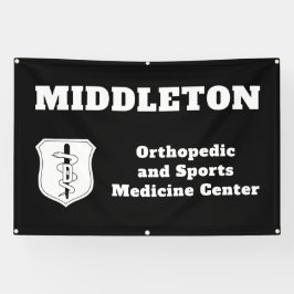 Black Promotional Business Banner with Logo 横断幕