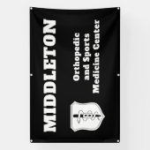 Black Promotional Business Banner with Logo 横断幕 (縦)