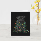 Black Pug Christmas I'm Fine Everything Is Fine  カード (黄色い花)