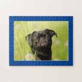 Black Pug Dog Jigsaw Puzzle ジグソーパズル (横)