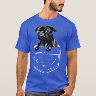 Black Pug In Pocket - Cute Dog Lover Gift (1)  Tシャツ