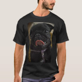 black pug licking tシャツ (正面)