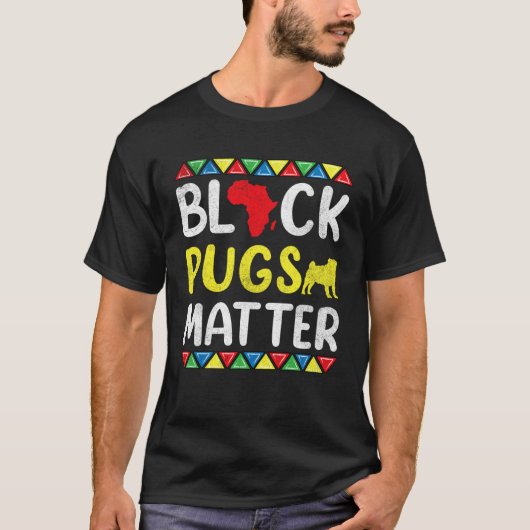 Black Pugs matter Apparel History Dog Pride Women Tシャツ (正面)