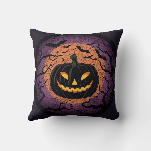  Black Pumpkin Halloween Pillow クッション (裏面)