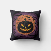  Black Pumpkin Halloween Pillow クッション (正面)