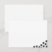 Black Puppy Paw Prints  ノートカード (正面/裏面)