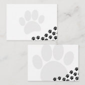 Black Puppy Paw Prints Canine ノートカード (正面/裏面)