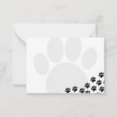 Black Puppy Paw Prints Canine ノートカード (裏面)