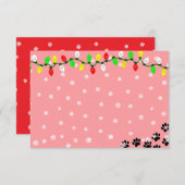 Black Puppy Paw Prints Custom Christmas ノートカード (正面/裏面)