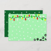 Black Puppy Paw Prints Custom Christmas ノートカード (正面/裏面)