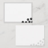Black Puppy Paw Prints Elegant Gray Borders ノートカード (正面/裏面)