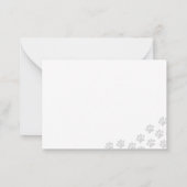 Black Puppy Paw Prints Elegant Gray Borders ノートカード (裏面)