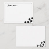 Black Puppy Paw Prints Just a Note ノートカード (正面/裏面)