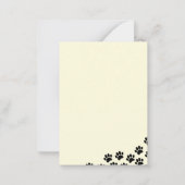 Black Puppy Paw Prints Personalized Stationery ノートカード (裏面)