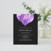 Black purple balloons birthday invitation (スタンド正面)