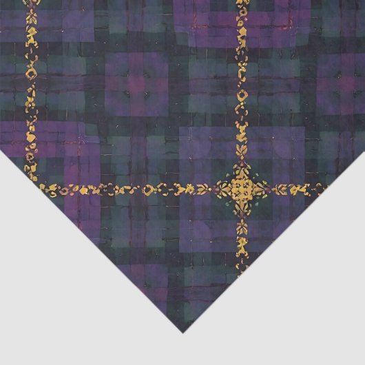 BLACK PURPLE GOLD GLITTER CHRISTMAS PLAID 薄葉紙 (詳細)
