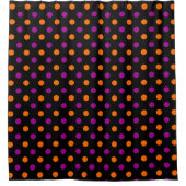 Black Purple Orange Polka Dot Pattern シャワーカーテン (正面)