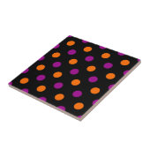 Black Purple Orange Polka Dot Pattern タイル (側面)