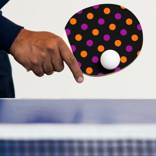 Black Purple Orange Polka Dot Pattern 卓球ラケット (インサイチュ)