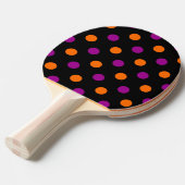 Black Purple Orange Polka Dot Pattern 卓球ラケット (正面アングル)