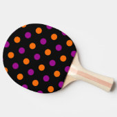 Black Purple Orange Polka Dot Pattern 卓球ラケット (横)