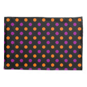Black Purple Orange Polka Dot Pattern 枕カバー (裏面)