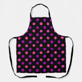 Black Purple Pink Polka Dots Pattern  エプロン (正面)