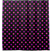 Black Purple Pink Polka Dots Pattern  シャワーカーテン (正面)